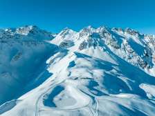 Pizol, winter, snow, blue sky, Pizolbahnen, morning mood, skiing, piste