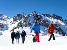 Snow, mountains, family outing