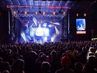 Celebrating crowd at the Flumserberg Open Air