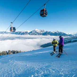 Winter Pizolbahnen Pizol, winter, snow, blue sky, ski lift, sea of fog, Pizolbahnen, morning mood, gondola lift, skiing, piste