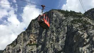 Vättnerberg_mountain railroad Cable car, Vättis, Tamina valley, mountains, rocks, Vättnerberg, view, Vättnerberg cable car
