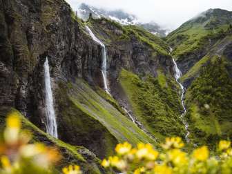 Batöni waterfalls in the Weisstannental valley