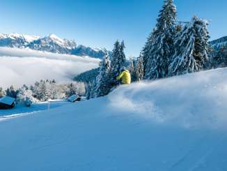 Winter Pizolbahnen 2023 Pizol, winter, snow, blue sky, sea of fog, Pizolbahnen, morning mood, skiing, piste