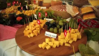 Alpine cheese award on the Flumserberg Cheese platter