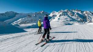 Pizol, winter, snow, blue sky, Pizolbahnen, morning mood, skiing, piste