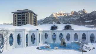 Tamina Therme_outdoor pool Thermal water, Bad Ragaz, Grand Resort Bad Ragaz, wellness, Tamina, Tamina Therme